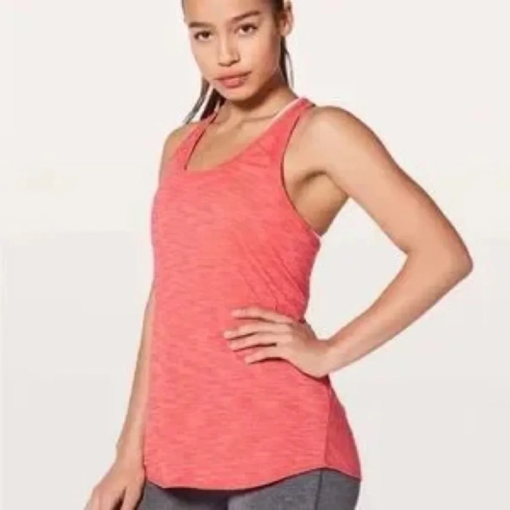 Lululemon Essential Tank Heathered Red Orange